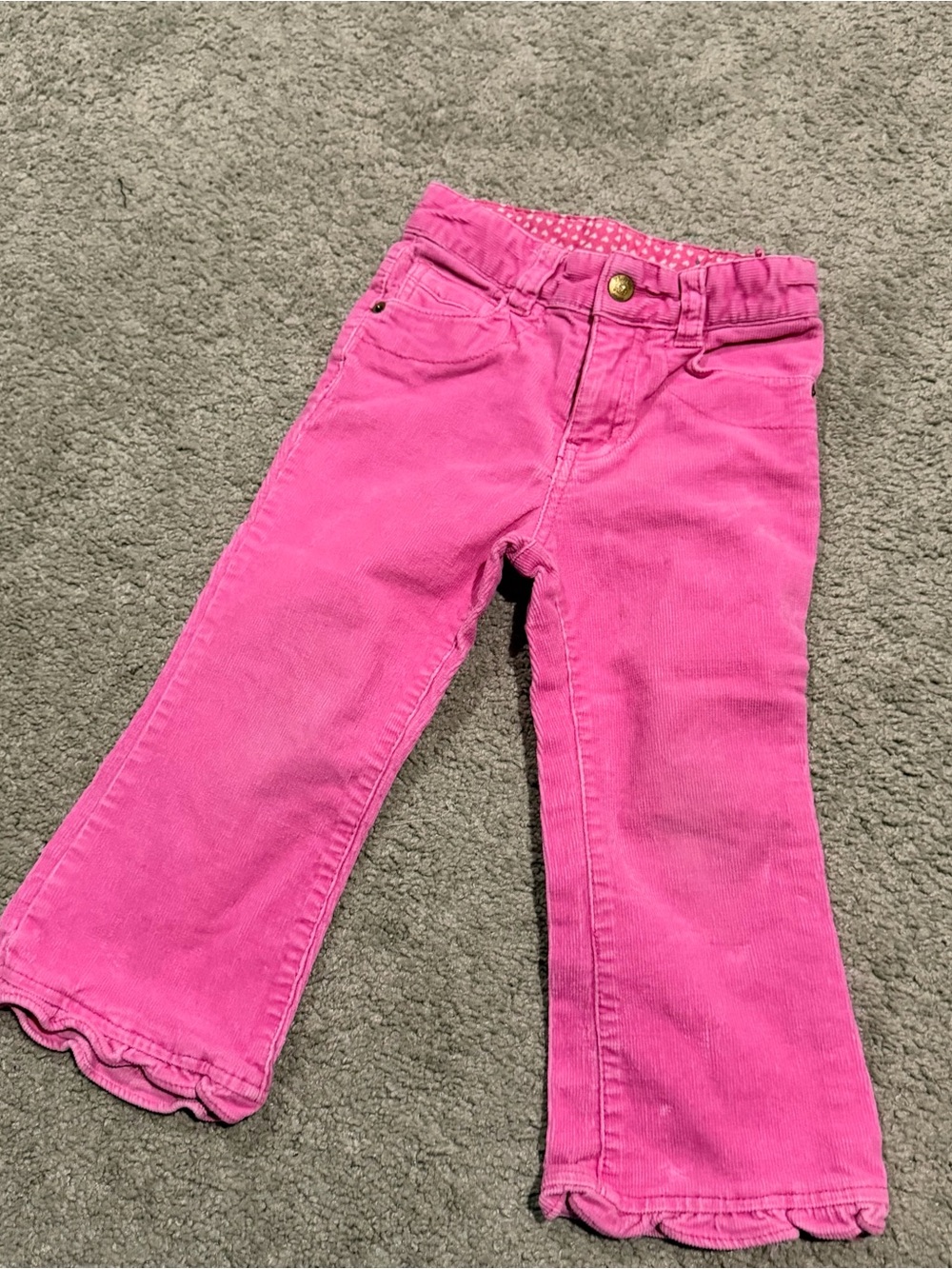 2000s The Children’s Place Hot Pink Corduroy Jeans with Ruffle Hems